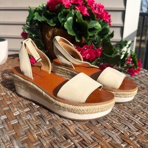 Lucky Brand Cream Espadrille Platform Sandals